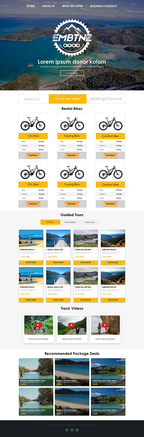 Web Design by usman javaid for Electric Mountain Bike Tours NZ | Design #19327084