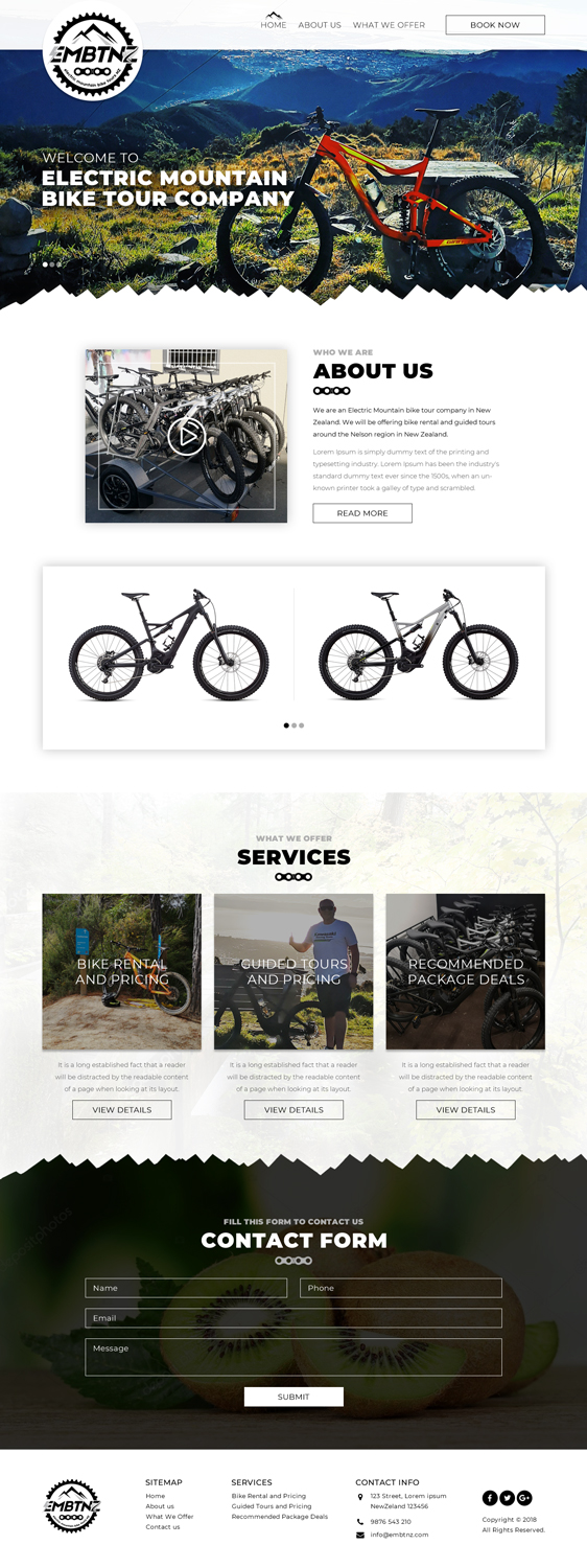Web Design by Sujit Banerjee for Electric Mountain Bike Tours NZ | Design #19341638