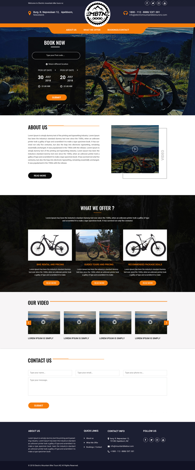 Web Design by Dream Logo Design for Electric Mountain Bike Tours NZ | Design #19311671