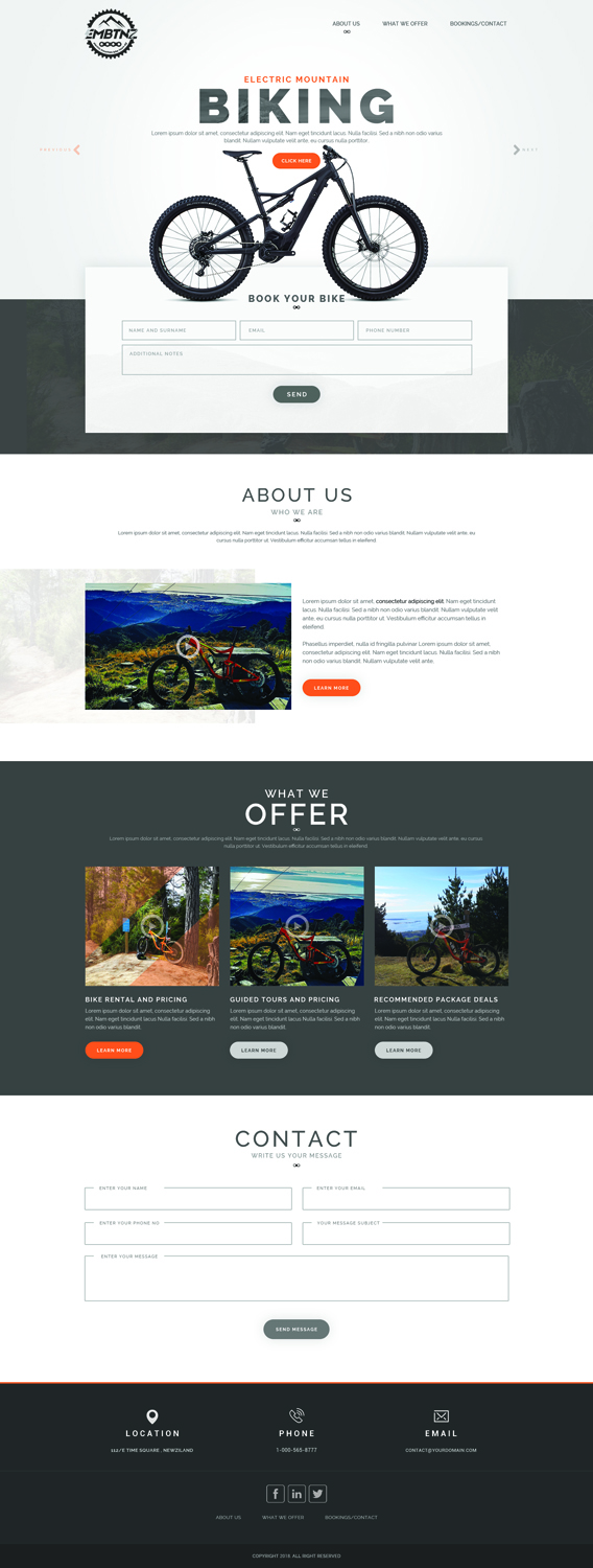Web Design by Dream Logo Design for Electric Mountain Bike Tours NZ | Design #19311672