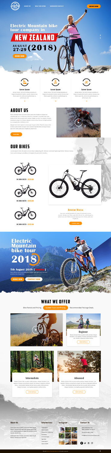 Web Design by sai.designer87 for Electric Mountain Bike Tours NZ | Design #19316468