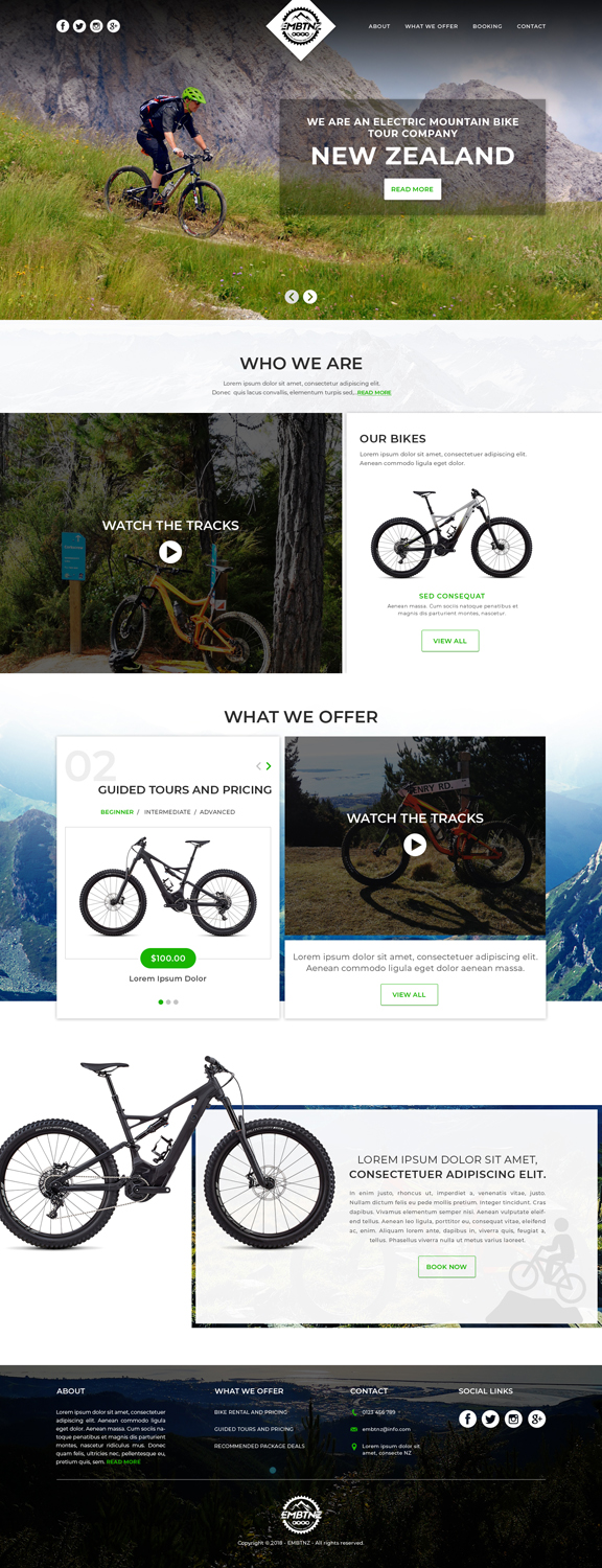 Web Design by sai.designer87 for Electric Mountain Bike Tours NZ | Design #19316962