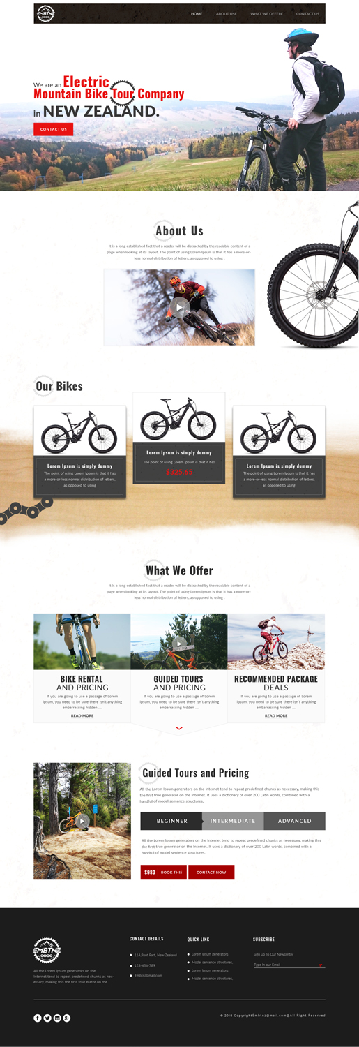 Web Design by sai.designer87 for Electric Mountain Bike Tours NZ | Design #19316975