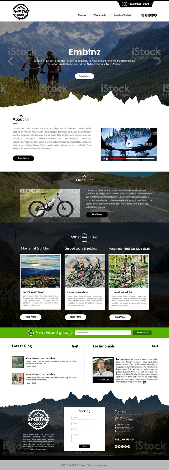Web Design by chandrayaan.creative for Electric Mountain Bike Tours NZ | Design #19310476