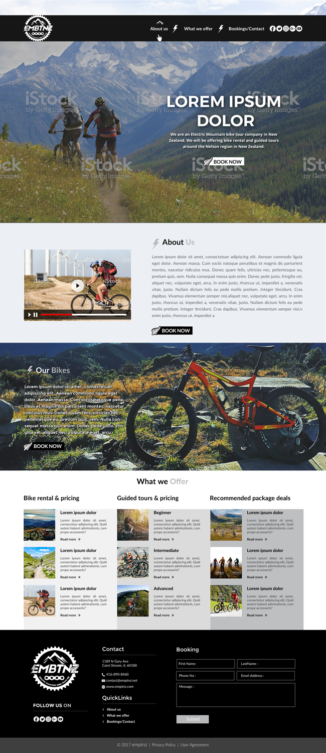 Web Design by chandrayaan.creative for Electric Mountain Bike Tours NZ | Design #19310477