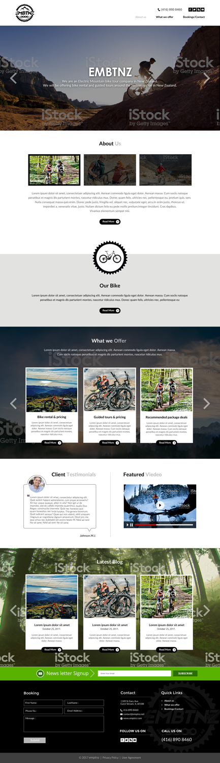 Web Design by chandrayaan.creative for Electric Mountain Bike Tours NZ | Design #19317953