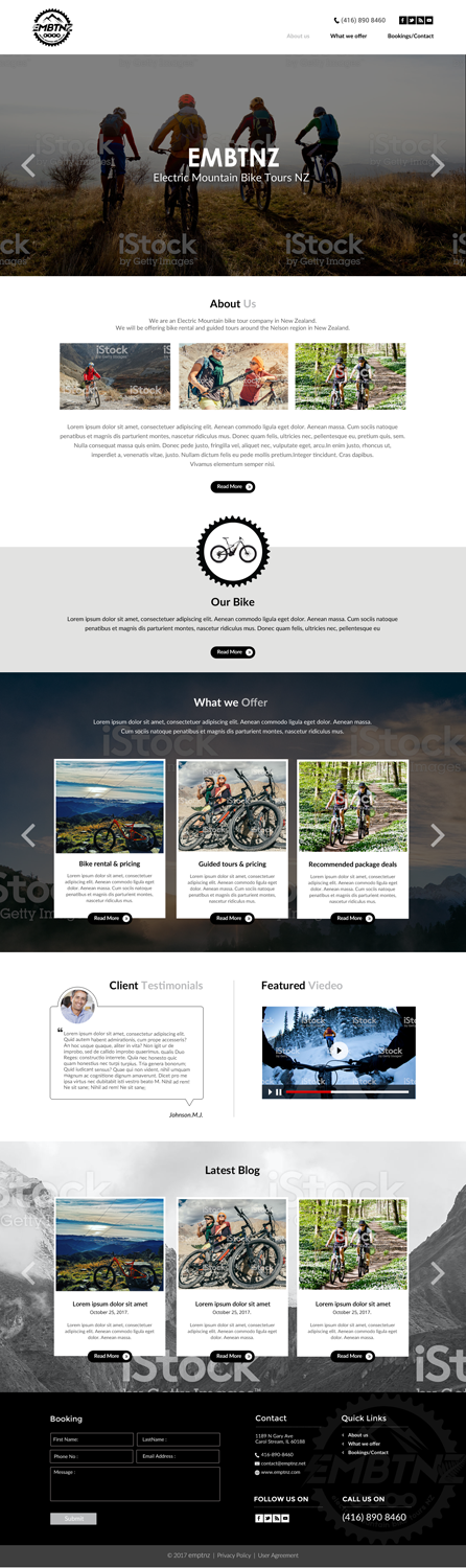 Web Design by chandrayaan.creative for Electric Mountain Bike Tours NZ | Design #19317954