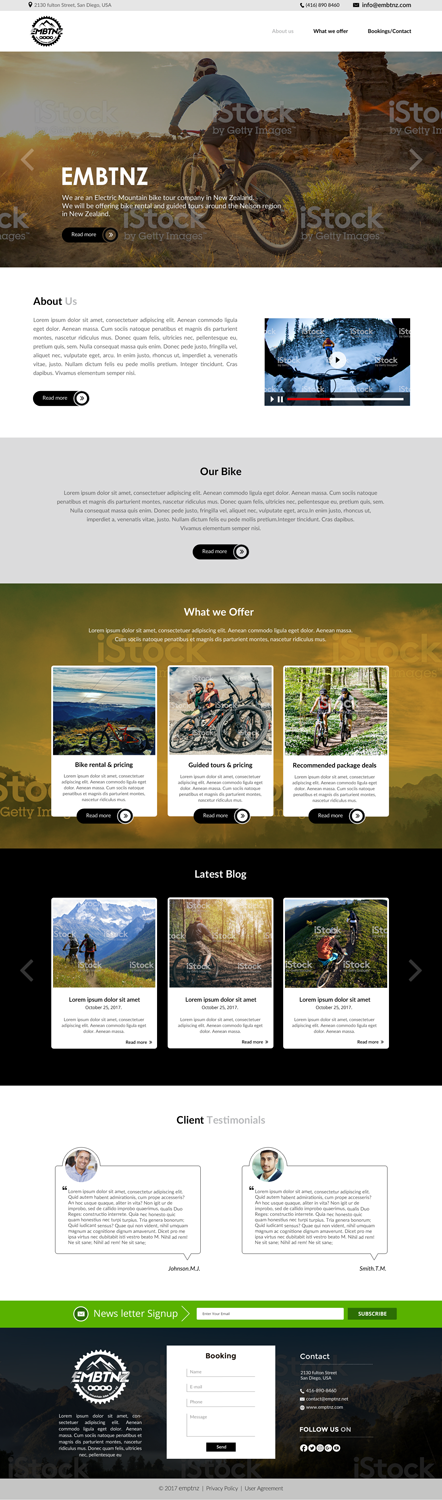 Web Design by chandrayaan.creative for Electric Mountain Bike Tours NZ | Design #19320153