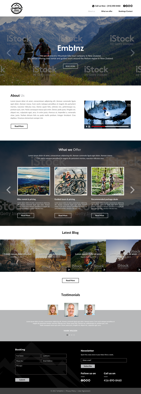 Web Design by chandrayaan.creative for Electric Mountain Bike Tours NZ | Design #19320154