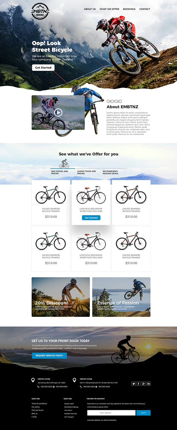 Web Design by lemosys infotech for Electric Mountain Bike Tours NZ | Design #19292756