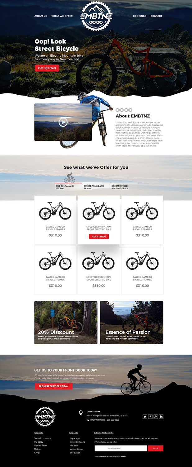 Web Design by lemosys infotech for Electric Mountain Bike Tours NZ | Design #19306067