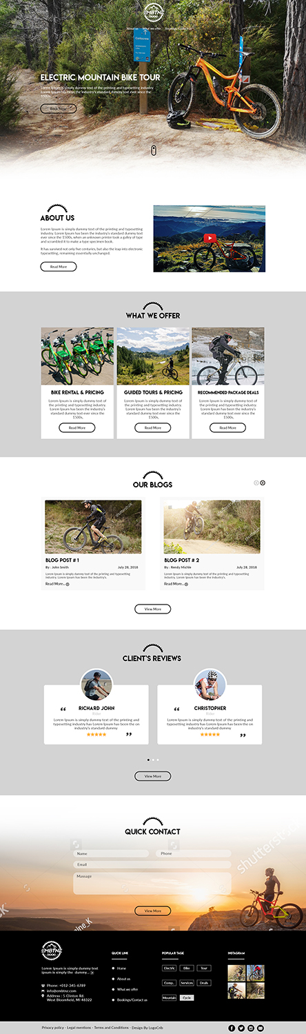 Web Design by bdesigner9 for Electric Mountain Bike Tours NZ | Design #19309214