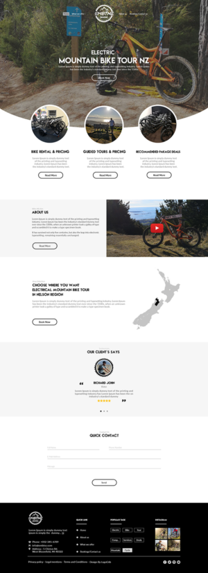 Web Design by bdesigner9 for Electric Mountain Bike Tours NZ | Design: #19341990