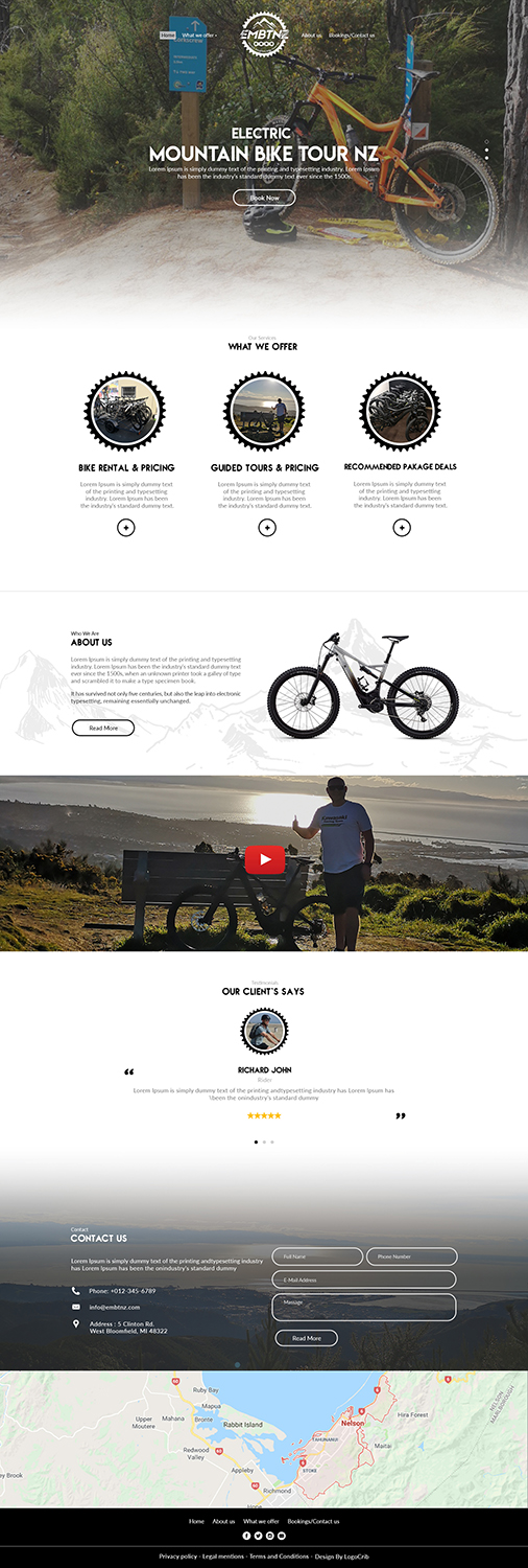 Web Design by bdesigner9 for Electric Mountain Bike Tours NZ | Design #19341991