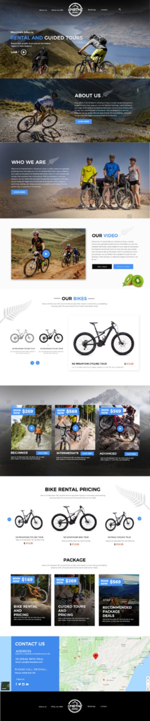 Web Design by **INCREDIBLEDESIGNERS** for Electric Mountain Bike Tours NZ | Design: #19322239