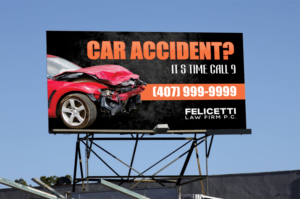 Accident Law Firm Billboard Bold Easy to See Car Accidents | Diseño de Cartelera por aspiremedia