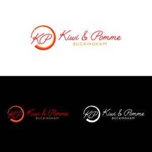 Version 1: Kiwi & Pomme. Version 2: Kiwi & Pomme Buckingham (Buckingham is the location). Version 3: Kiwi & Pomme Fine Food Specialists (Fine Food Specialists is the strapline) | Design de Logo par SlashGrid