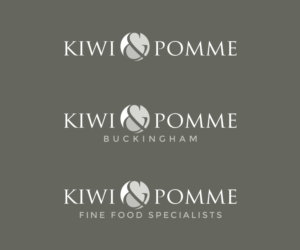 Version 1: Kiwi & Pomme. Version 2: Kiwi & Pomme Buckingham (Buckingham is the location). Version 3: Kiwi & Pomme Fine Food Specialists (Fine Food Specialists is the strapline) | Design de Logo par JoGraphicDesign