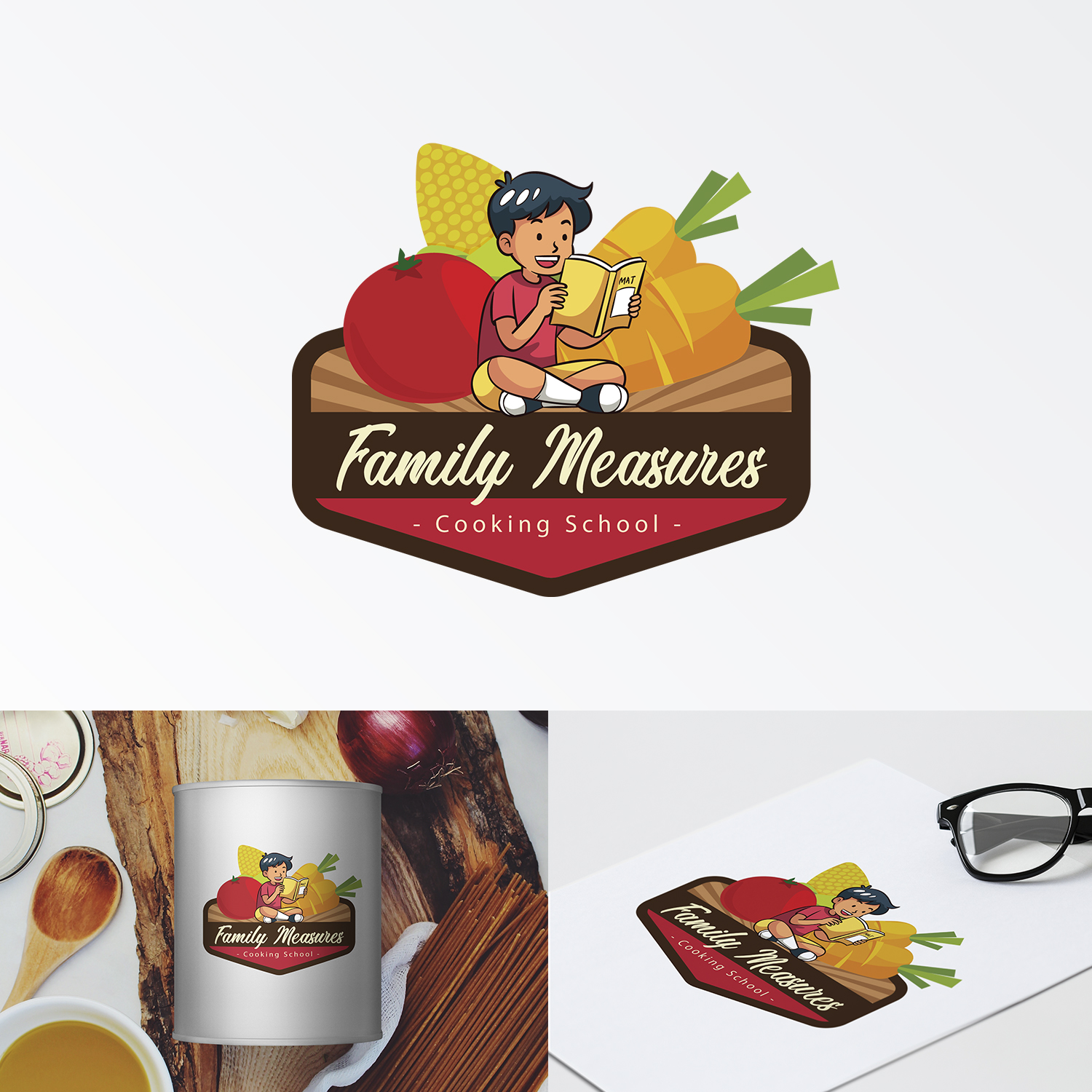 Logo Design by Sebastian Marin Prieto for Family Measures Cooking School | Design #19324063