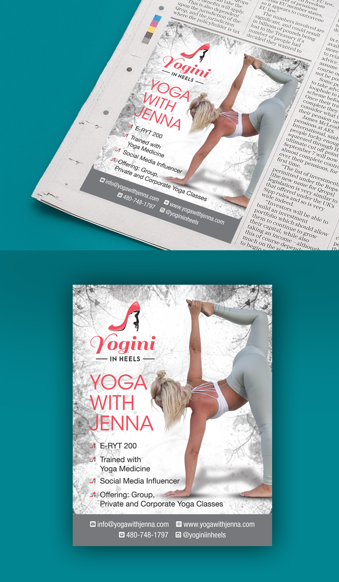 Diseño de Flyer por decorusads para Yoga With Jenna | Diseño: #19332980