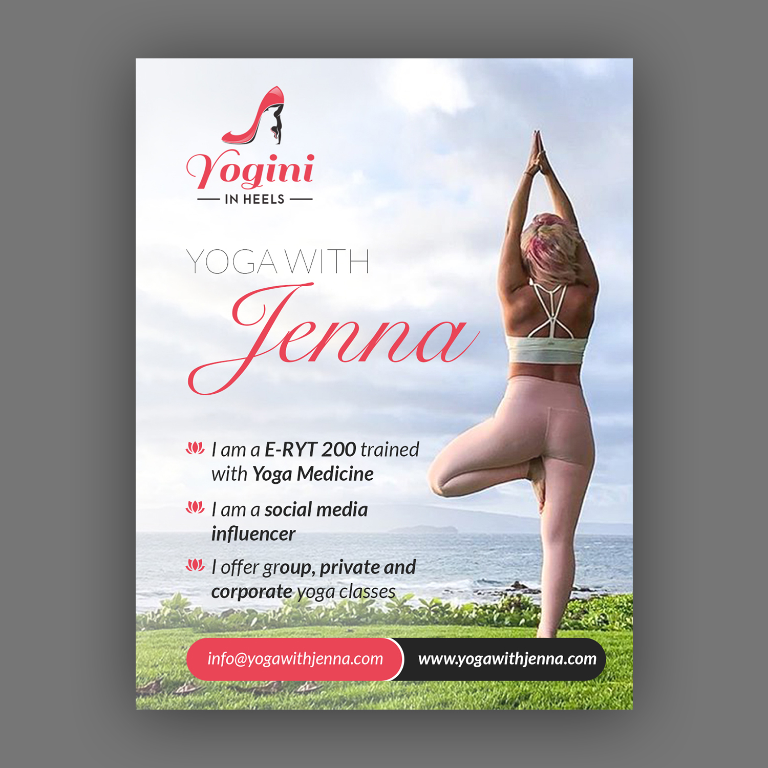 Flyer Design by debdesign for Yoga With Jenna | Design #19315607