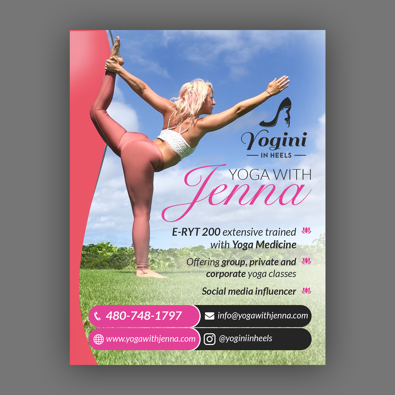Flyer Design by debdesign for Yoga With Jenna | Design #19326590