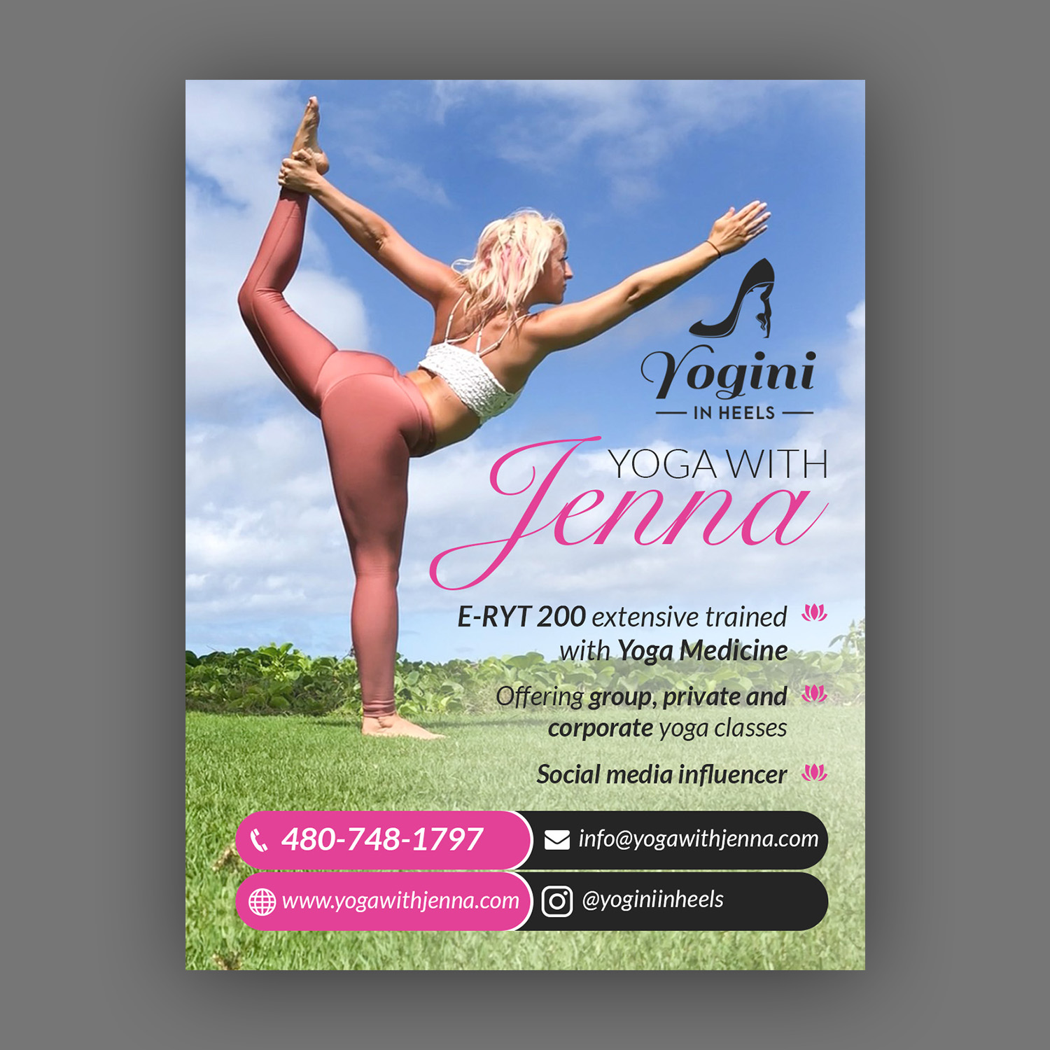 Flyer Design by debdesign for Yoga With Jenna | Design #19326591