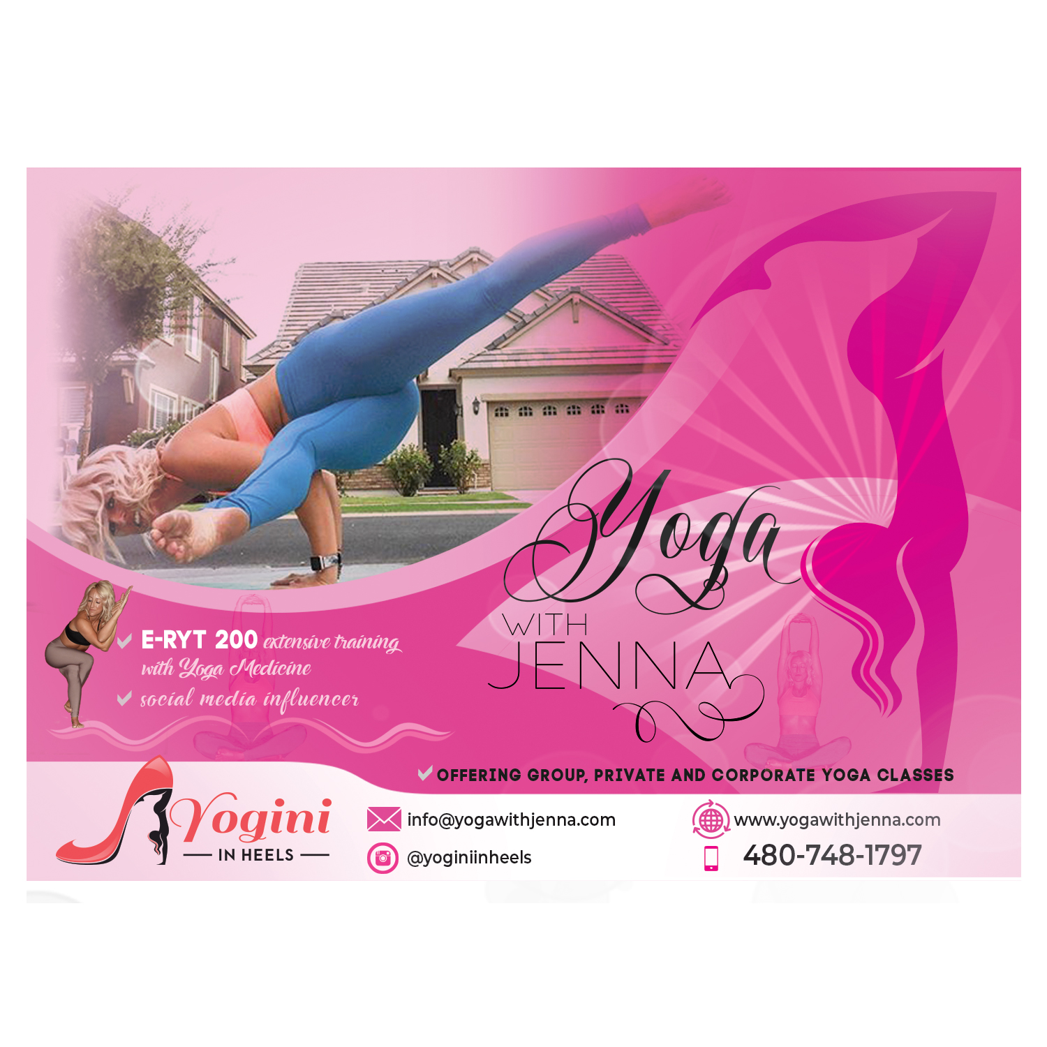 Flyer Design by nadbook2323 for Yoga With Jenna | Design #19327974