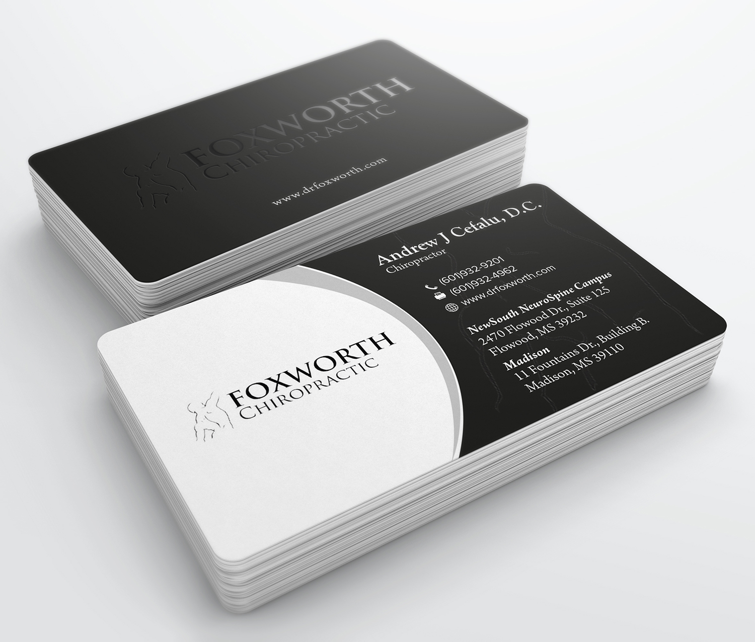 Business Card Design by Tilt for Foxworth Chiropractic | Design #19318550