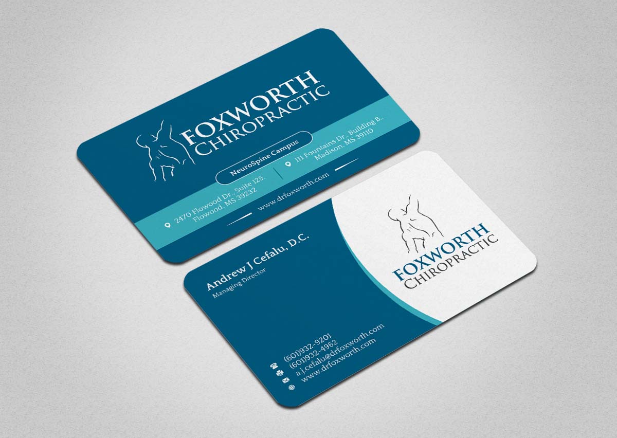 Business Card Design by INDIAN_Ashok for Foxworth Chiropractic | Design #19317738