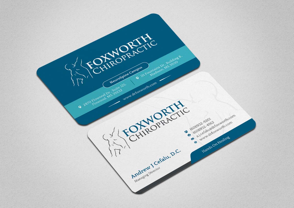 Business Card Design by INDIAN_Ashok for Foxworth Chiropractic | Design #19317744