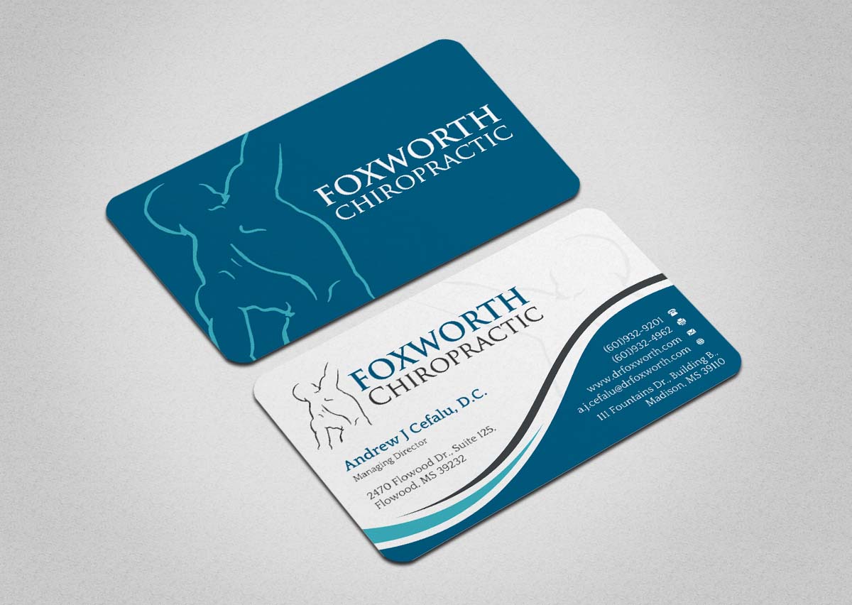 Business Card Design by INDIAN_Ashok for Foxworth Chiropractic | Design #19317751