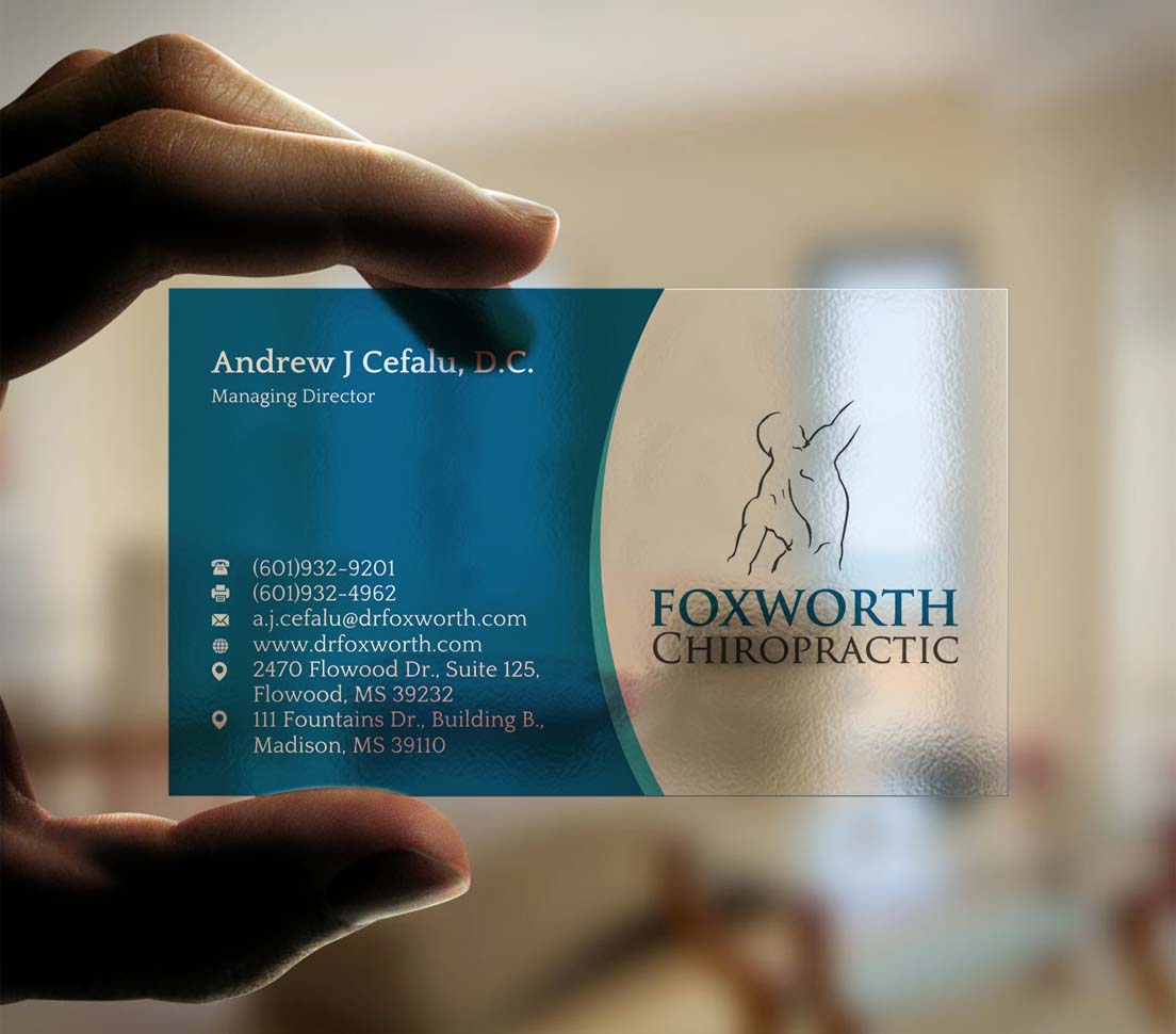 Design de Carte de Visite par INDIAN_Ashok pour Foxworth Chiropractic | Design #19317755