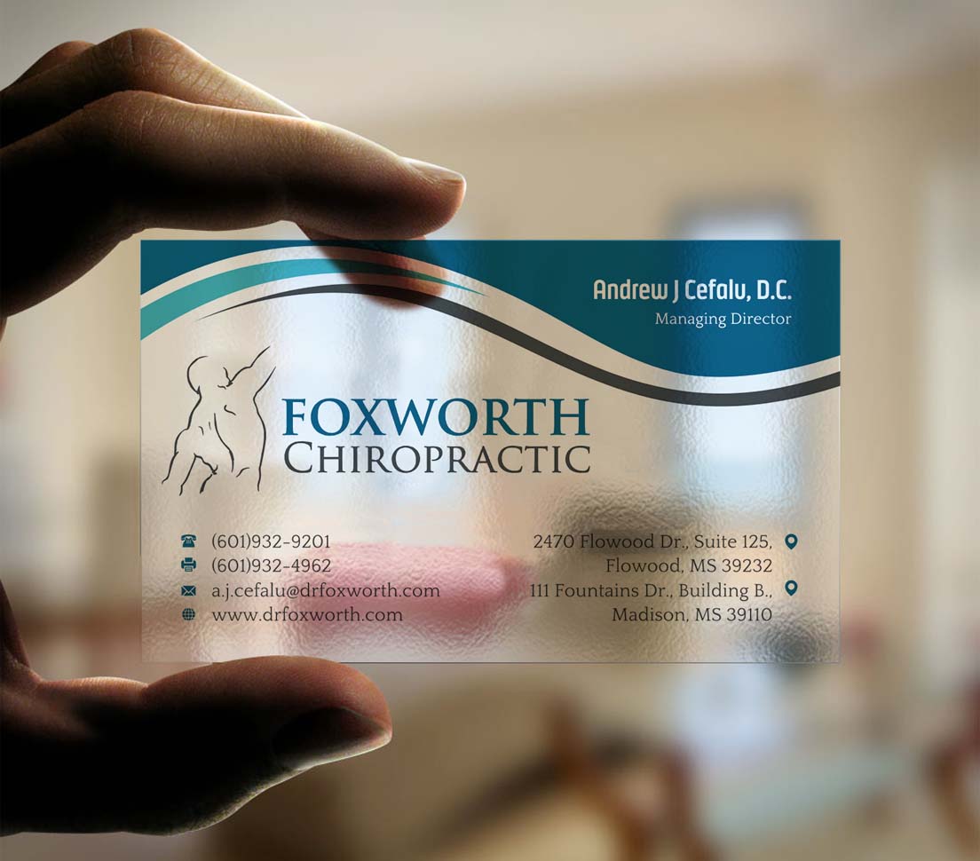 Business Card Design by INDIAN_Ashok for Foxworth Chiropractic | Design #19317759