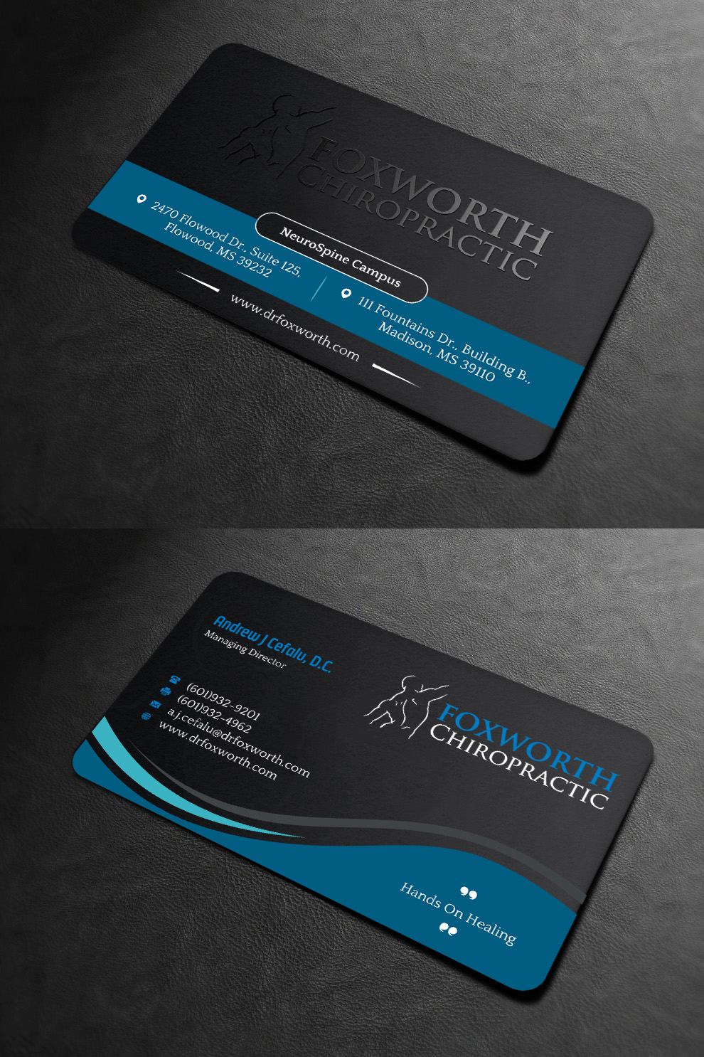 Business Card Design by INDIAN_Ashok for Foxworth Chiropractic | Design #19317768