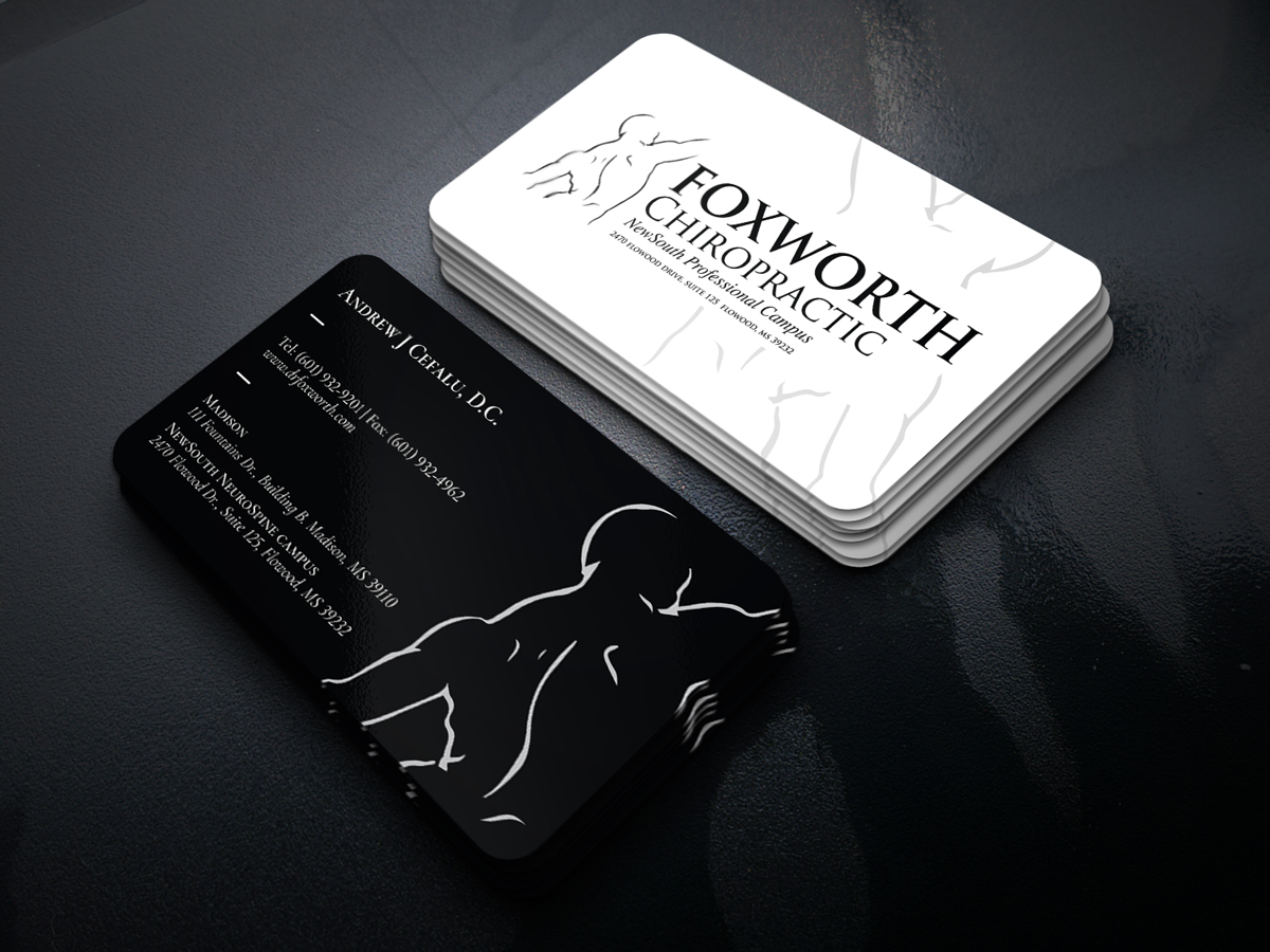 Business Card Design by JK18 for Foxworth Chiropractic | Design #19314841