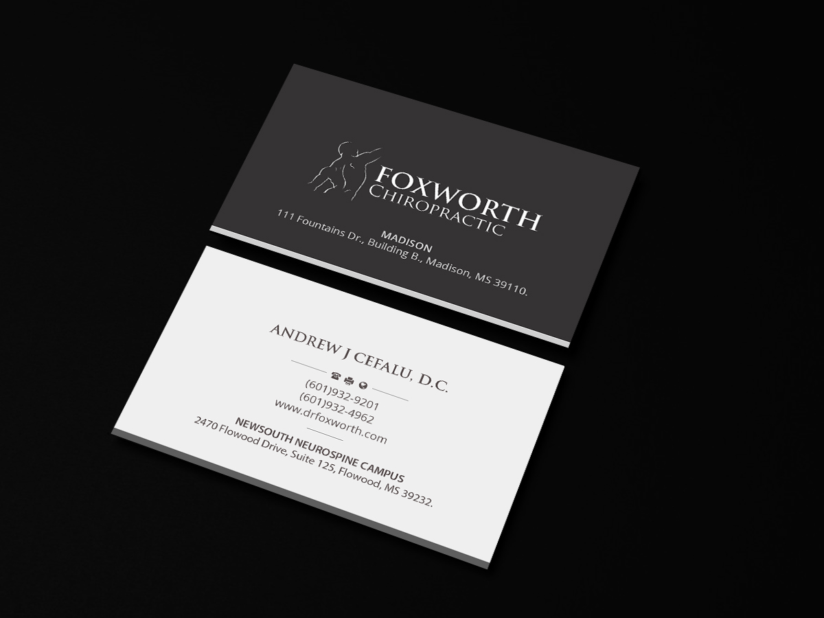 Business Card Design by Creations Box 2015 for Foxworth Chiropractic | Design #19318613