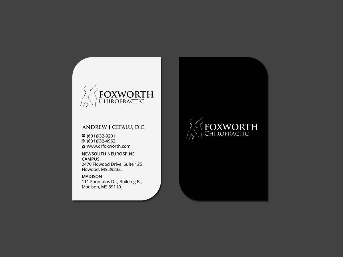Business Card Design by Creations Box 2015 for Foxworth Chiropractic | Design #19321737