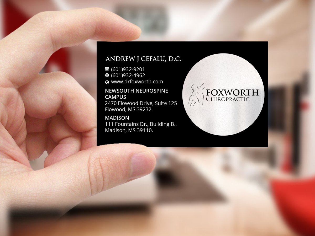 Business Card Design by Creations Box 2015 for Foxworth Chiropractic | Design #19321827