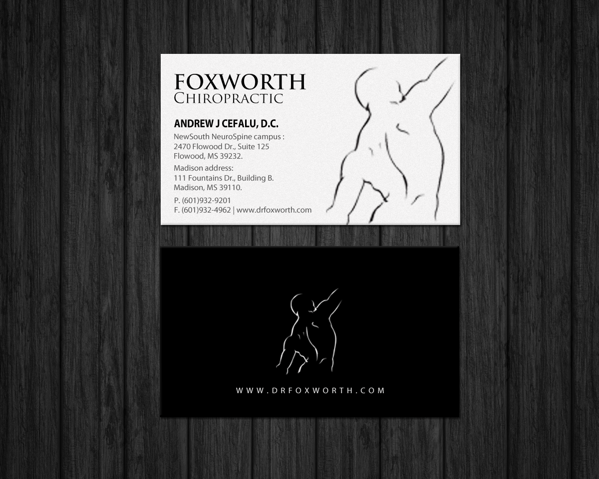 Diseño de Tarjeta de Presentación por Brand aid para Foxworth Chiropractic | Diseño #19318635