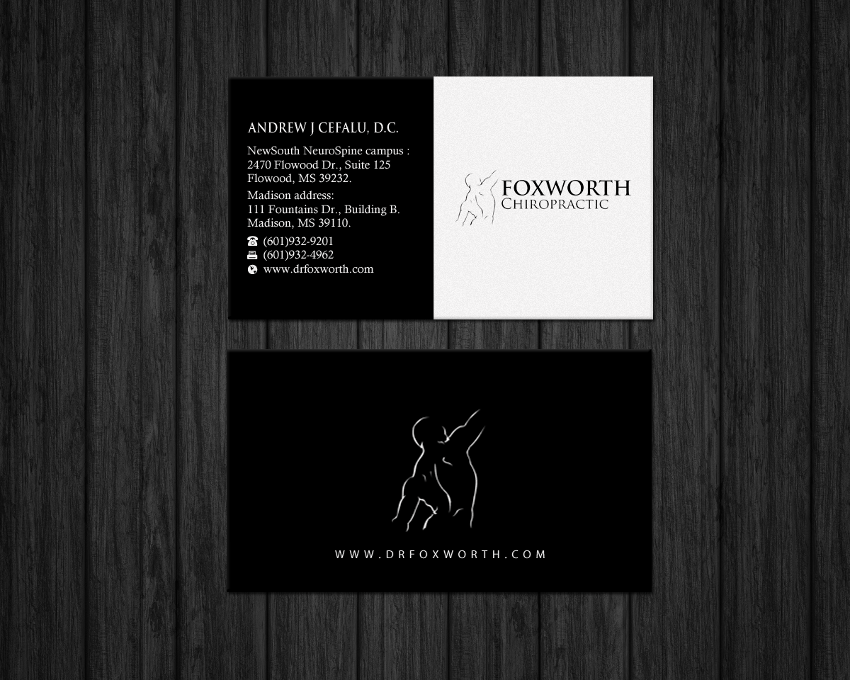 Diseño de Tarjeta de Presentación por Brand aid para Foxworth Chiropractic | Diseño #19320074