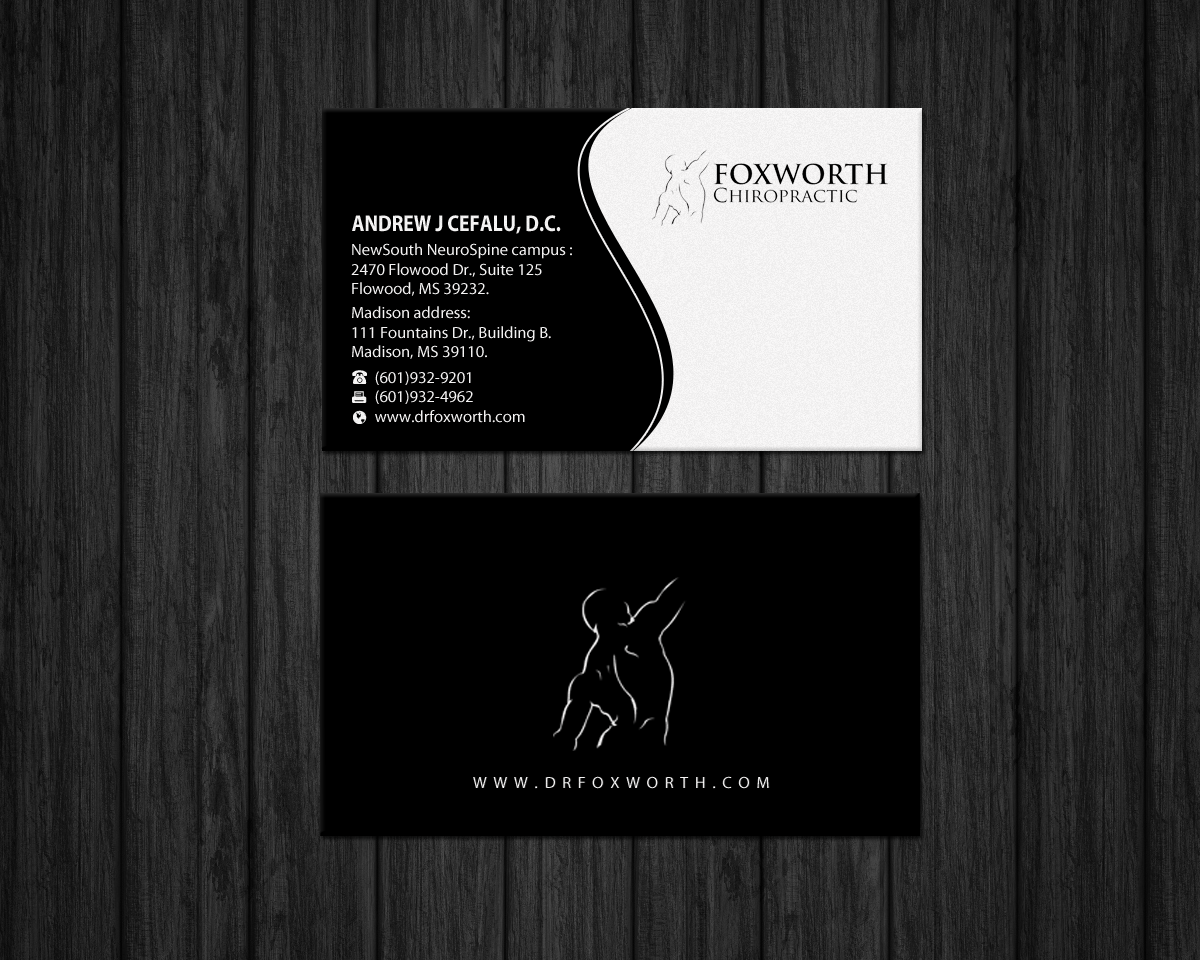 Diseño de Tarjeta de Presentación por Brand aid para Foxworth Chiropractic | Diseño #19320076