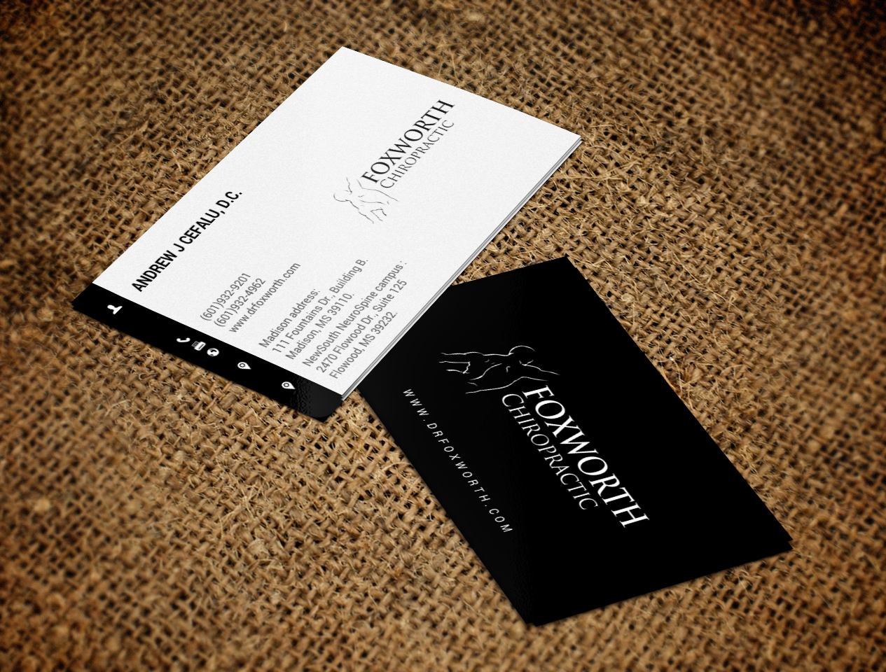 Business Card Design by chandrayaan.creative for Foxworth Chiropractic | Design #19320047