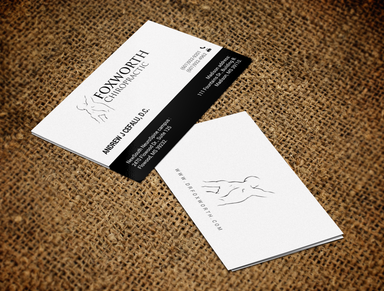 Diseño de Tarjeta de Presentación por chandrayaan.creative para Foxworth Chiropractic | Diseño #19320050