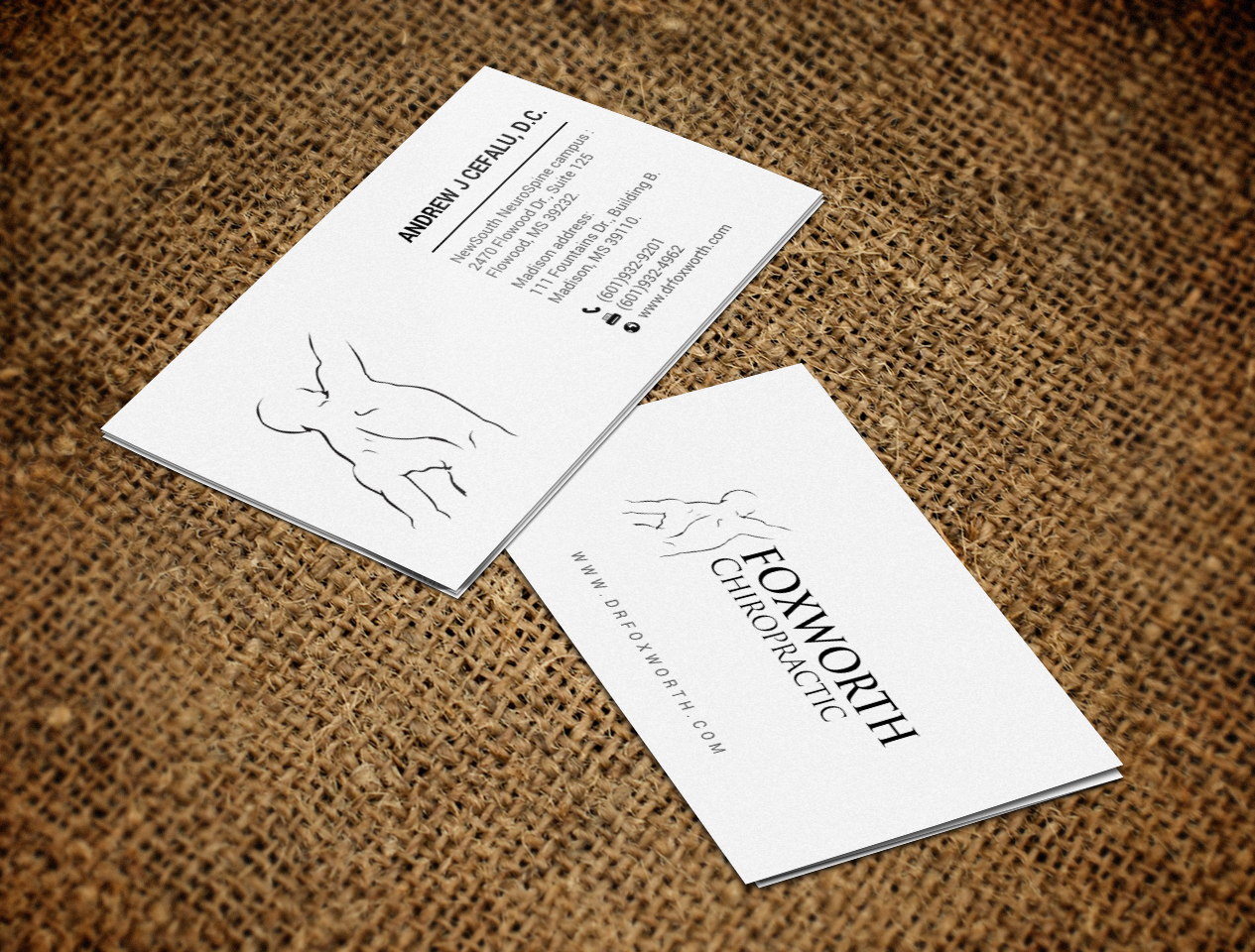 Diseño de Tarjeta de Presentación por chandrayaan.creative para Foxworth Chiropractic | Diseño #19320053