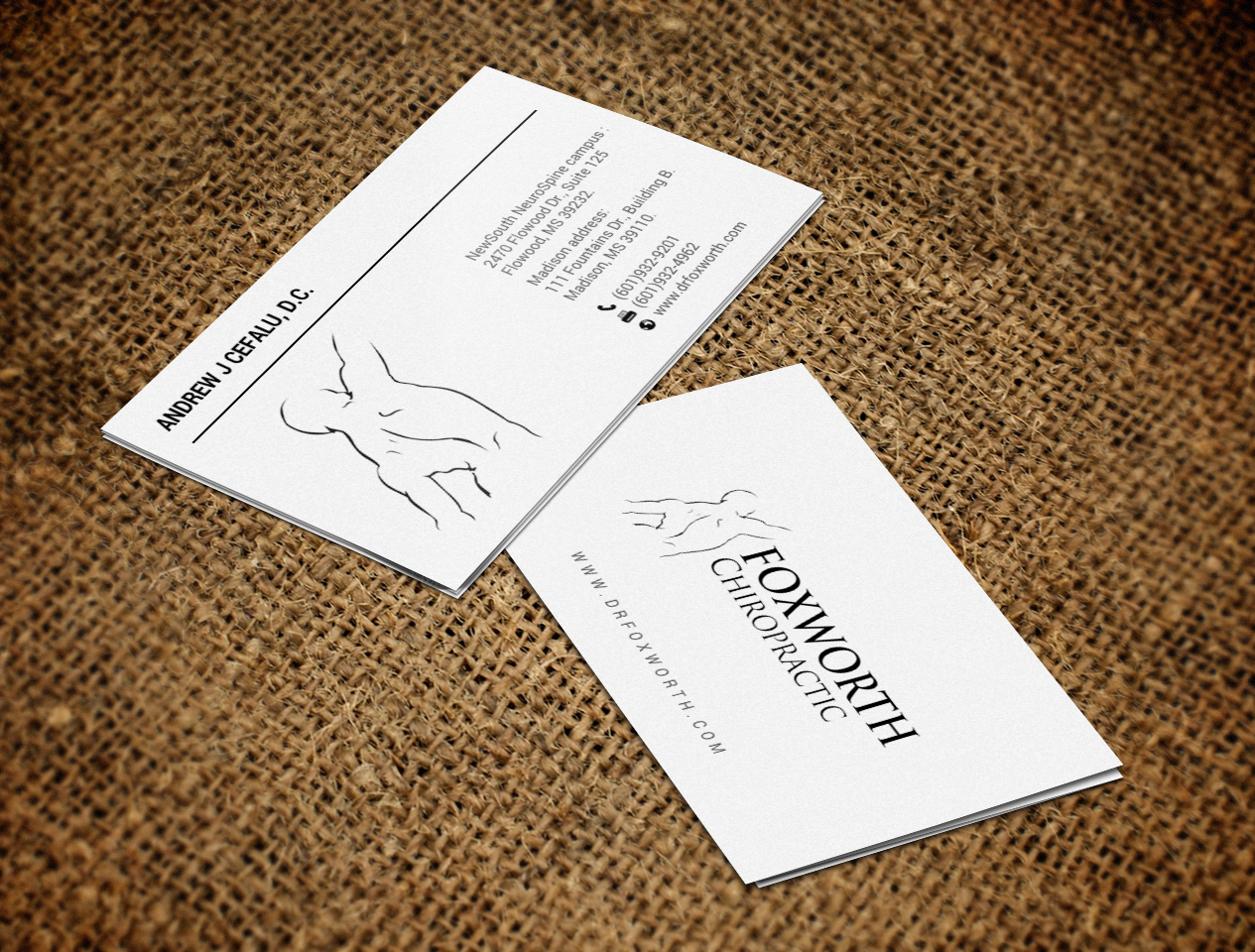 Diseño de Tarjeta de Presentación por chandrayaan.creative para Foxworth Chiropractic | Diseño #19320055