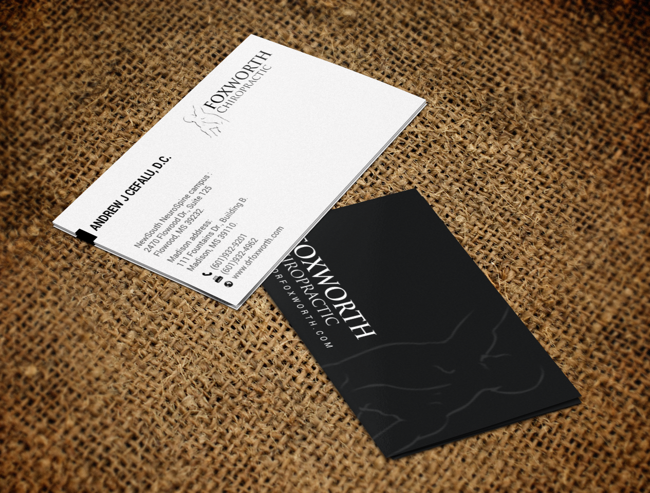 Diseño de Tarjeta de Presentación por chandrayaan.creative para Foxworth Chiropractic | Diseño #19320057