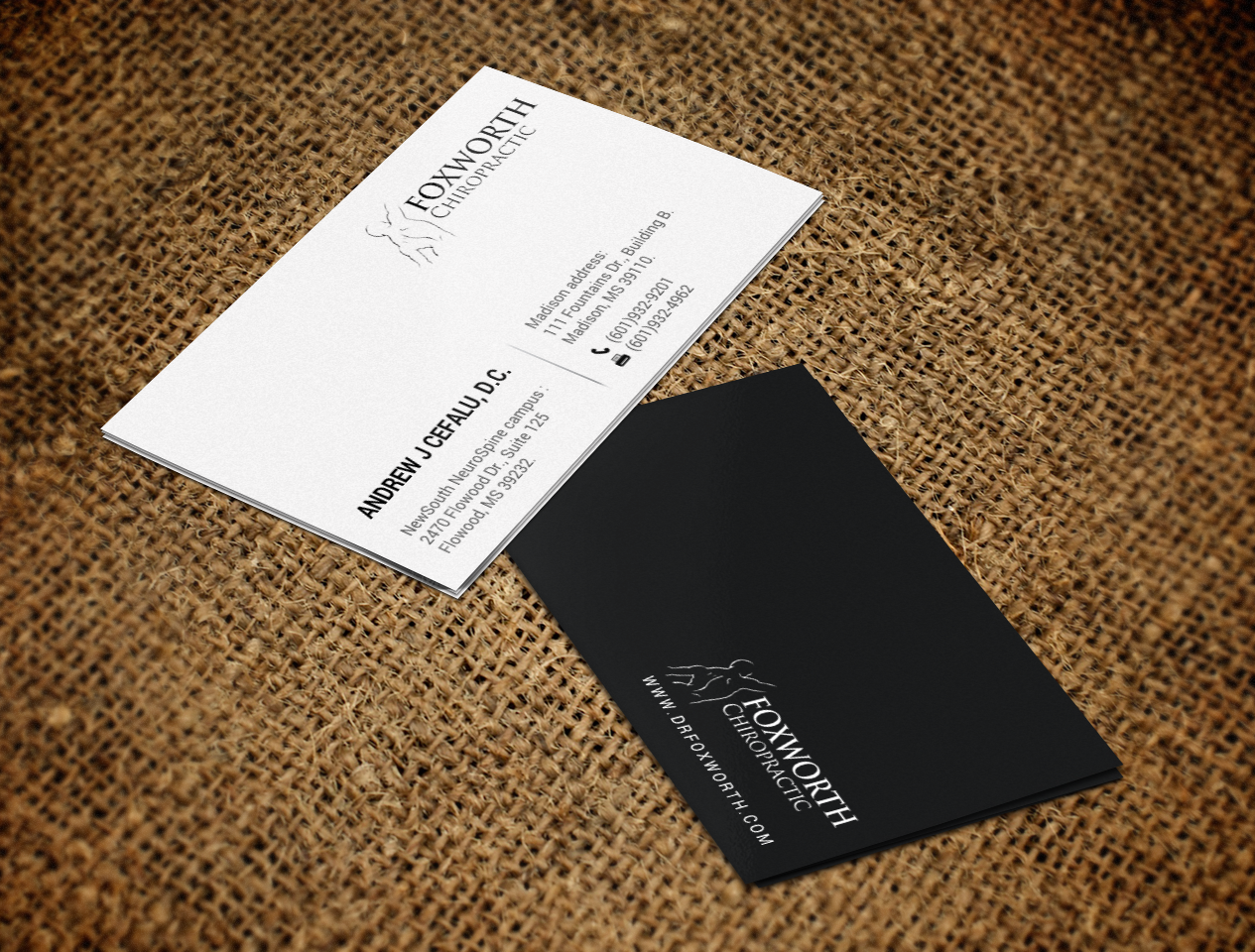 Diseño de Tarjeta de Presentación por chandrayaan.creative para Foxworth Chiropractic | Diseño #19320058