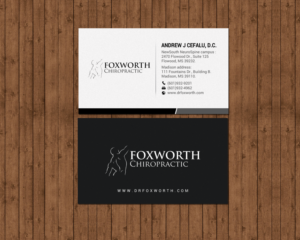 Design de Carte de Visite par chandrayaan.creative pour Foxworth Chiropractic | Design : #19321082