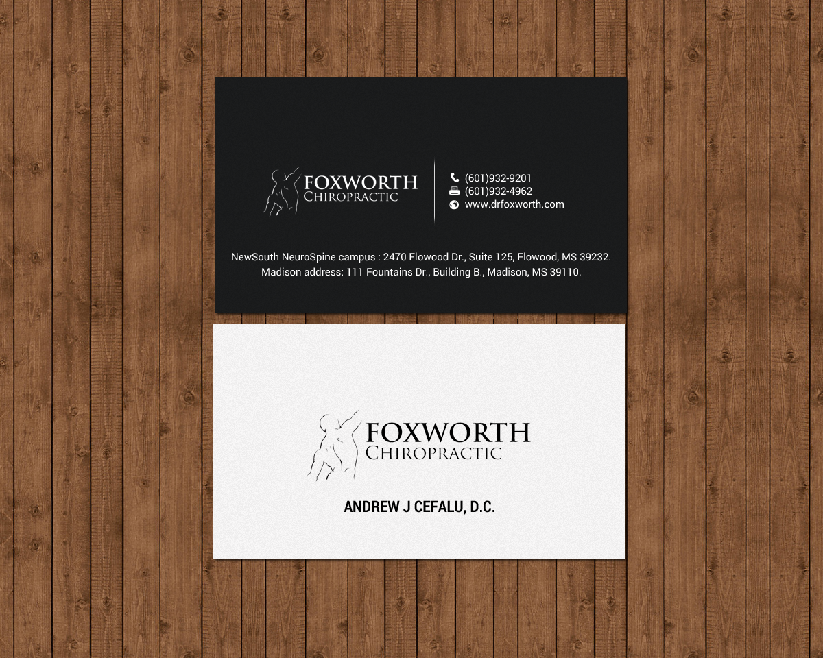 Diseño de Tarjeta de Presentación por chandrayaan.creative para Foxworth Chiropractic | Diseño #19321091